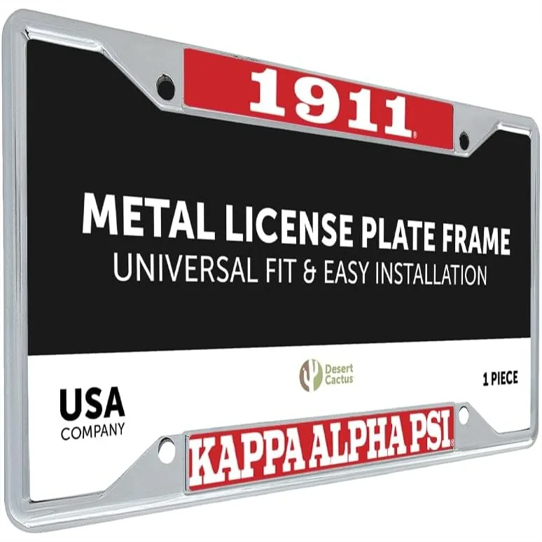 Kappa Alpha Psi License Plate Frame for Car Front or Rear, Zinc Alloy Metal with Epoxy Coating, Fits Standard US Plates
Kappa Alpha Psi License Plate Frame for Car Front or Rear, Zinc Alloy Metal with Epoxy Coating, Fits Standard US Plates
