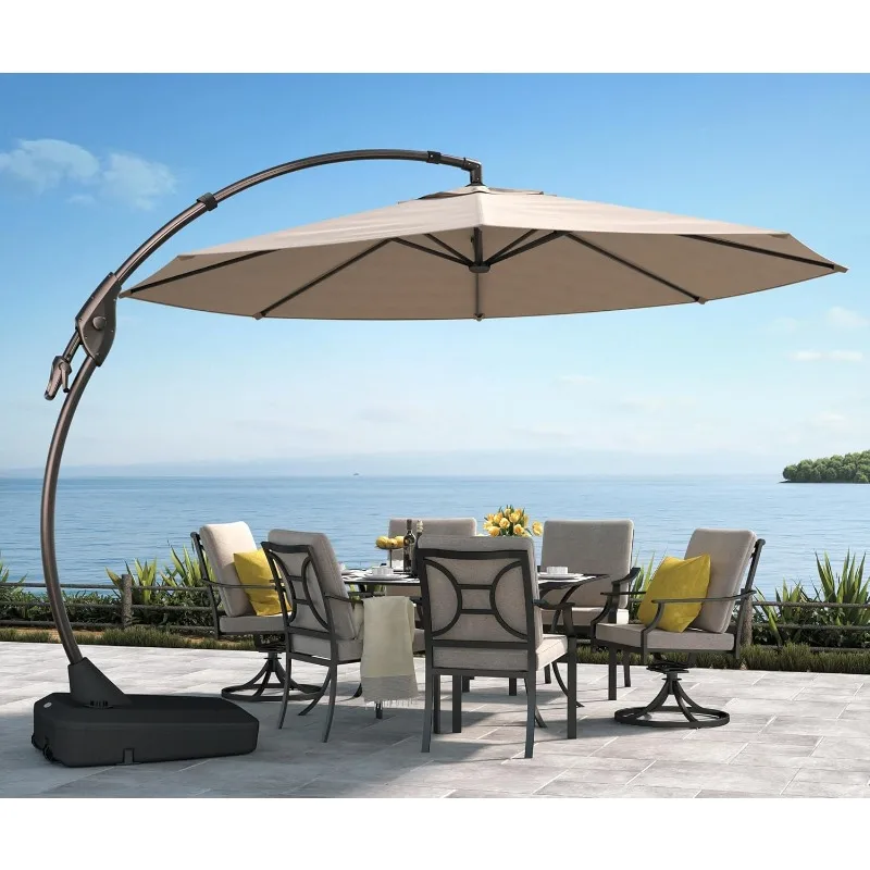 11FT Cantilever Umbrella with Base Outdoor Large Round Aluminum Offset Umbrella for Patio Garden Backyard
11FT Cantilever Umbrella with Base Outdoor Large Round Aluminum Offset Umbrella for Patio Garden Backyard