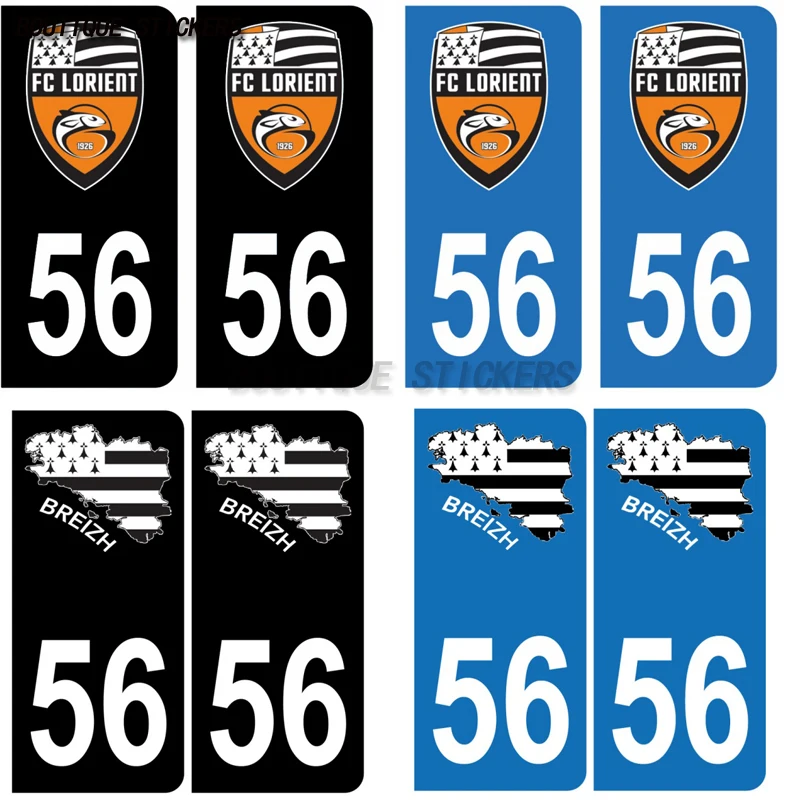 2Pcs Autocollant plaque d'immatriculation française noir bleu 56 Foot Club Lorient 56 Carte Bretagne Stickers PVC imperméables
2Pcs Autocollant plaque d'immatriculation française noir bleu 56 Foot Club Lorient 56 Carte Bretagne Stickers PVC imperméables