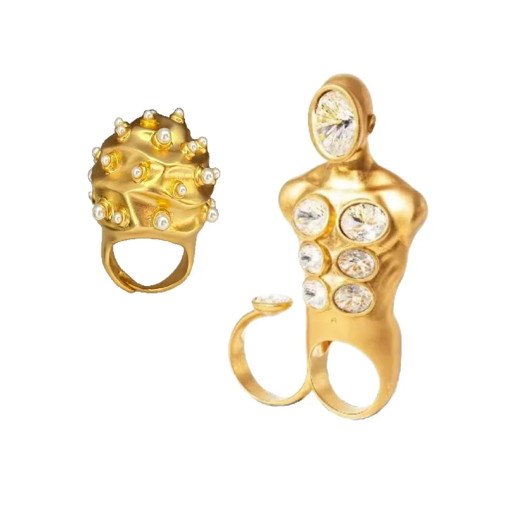 Premium Pearl Brass Open Ring, Heavy Industry Exaggerated Ring for Men and Women
Premium Pearl Brass Open Ring, Heavy Industry Exaggerated Ring for Men and Women