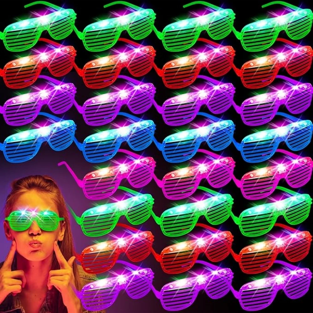 6/12/24 Pcs Glowing Party Blinds Glasses for Halloween Birthday Party Christmas New Year Summer Party Gift Souvenir Decoration
6/12/24 Pcs Glowing Party Blinds Glasses for Halloween Birthday Party Christmas New Year Summer Party Gift Souvenir Decoration
