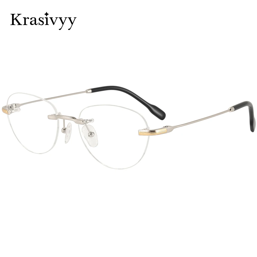Krasivyy Rimless Glasses Frame Women Titanium Ultralight Oval European Prescription Eyeglasses Men High Quality Brand Eyewear
Krasivyy Rimless Glasses Frame Women Titanium Ultralight Oval European Prescription Eyeglasses Men High Quality Brand Eyewear