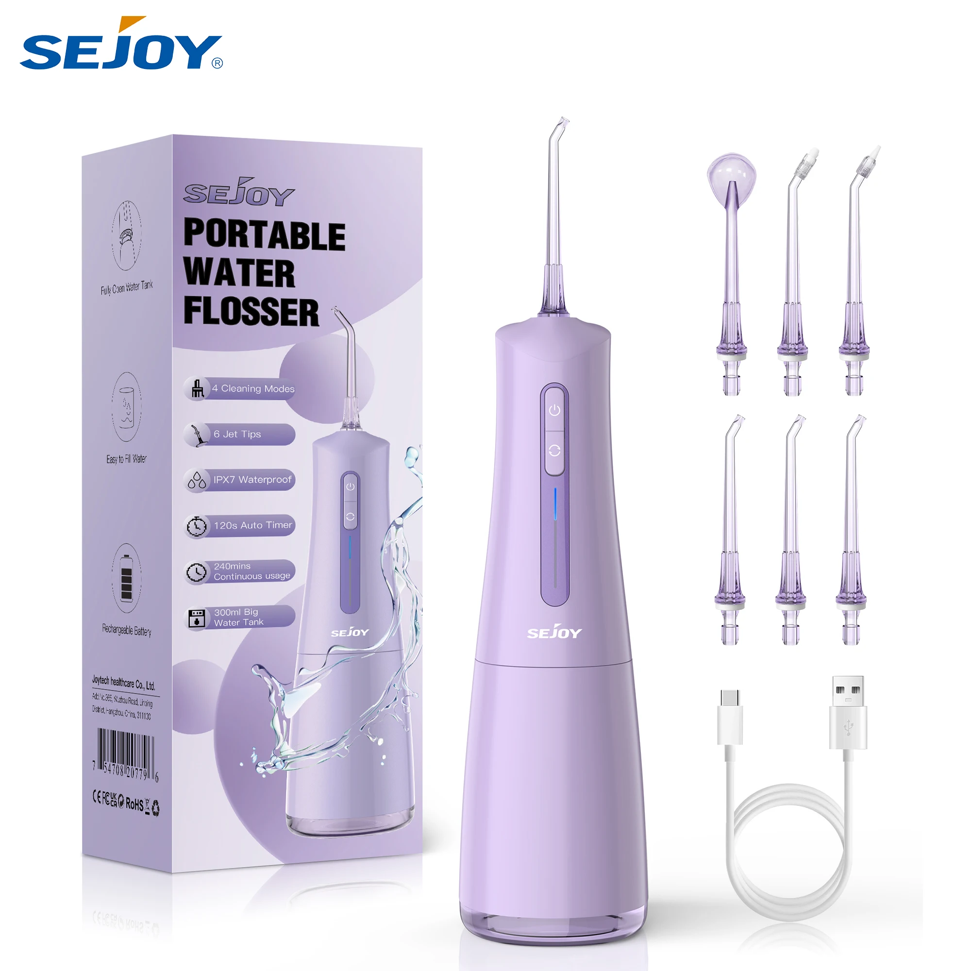 Sejoy стоматологический ирригатор для полости рта, перезаряжаемая ирригатор для воды, 310 мл, большой бак, 4 режима, 8 советов, очиститель зубов для семьи, здоровья полости рта
Sejoy стоматологический ирригатор для полости рта, перезаряжаемая ирригатор для воды, 310 мл, большой бак, 4 режима, 8 советов, очиститель зубов для семьи, здоровья полости рта