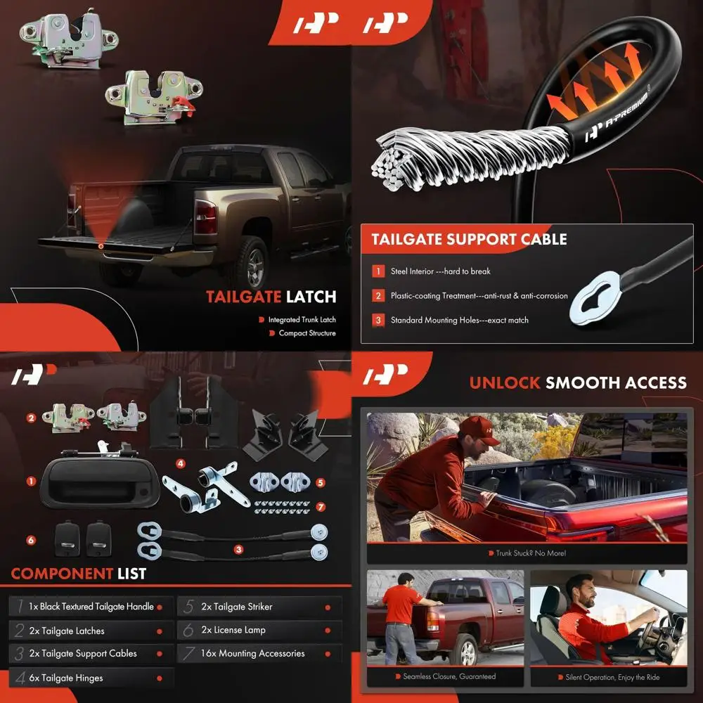 A-Premium 31-ПК комплект для восстановления задней двери, совместимый с Toyota Tundra 2000-2006, ручка задней двери, защелка, петля, кабель, лампа Strik
A-Premium 31-ПК комплект для восстановления задней двери, совместимый с Toyota Tundra 2000-2006, ручка задней двери, защелка, петля, кабель, лампа Strik