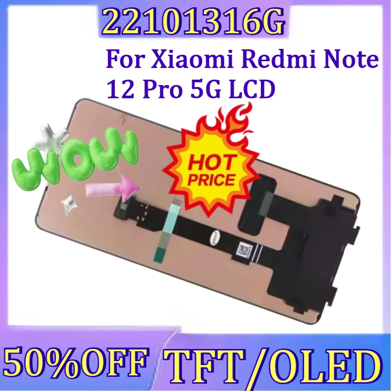 For Redmi Note12 Pro Screen Replacement New TFT/OLED For Xiaomi Redmi Note 12 Pro 5G LCD 22101316G Display with frame Digitizer
For Redmi Note12 Pro Screen Replacement New TFT/OLED For Xiaomi Redmi Note 12 Pro 5G LCD 22101316G Display with frame Digitizer