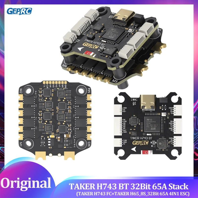 GEPRC TAKER H743 BT 32Bit 65A Stack H743 BT Контроллер полета H65_8S_32Bit 65A 4IN1 ESC Dual Gyro для гоночного FPV Drone MOZ7 V2
GEPRC TAKER H743 BT 32Bit 65A Stack H743 BT Контроллер полета H65_8S_32Bit 65A 4IN1 ESC Dual Gyro для гоночного FPV Drone MOZ7 V2