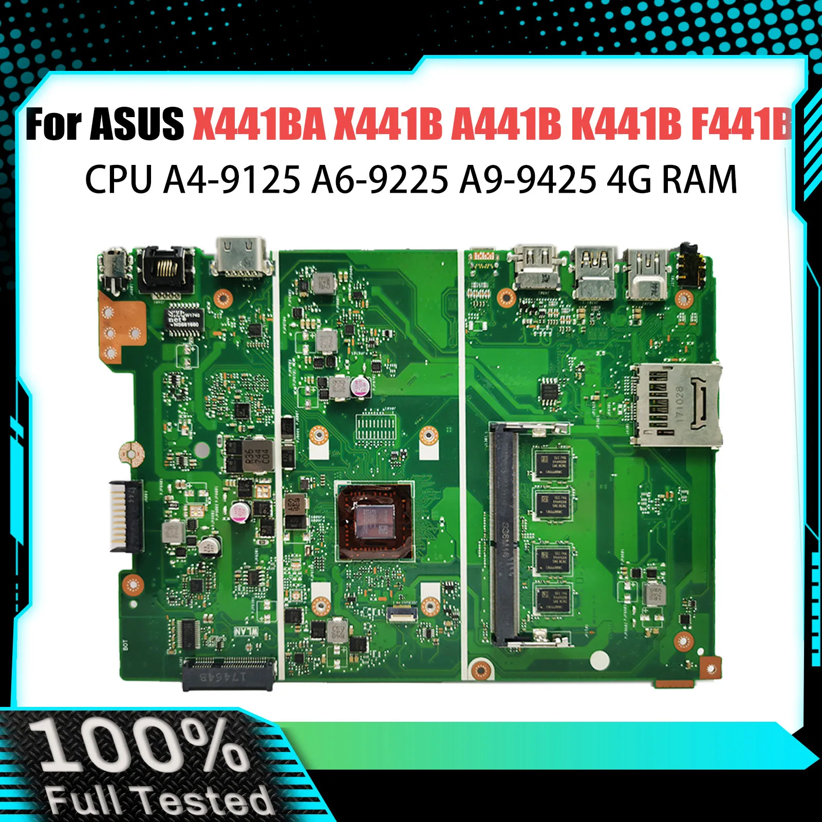Notebook X441BA Mainboard For ASUS X441B X441BA Laptop Motherboard With A4-9125 A6-9220 A6-9225 A9-9420 RAM-4GB 100% Test
Notebook X441BA Mainboard For ASUS X441B X441BA Laptop Motherboard With A4-9125 A6-9220 A6-9225 A9-9420 RAM-4GB 100% Test
