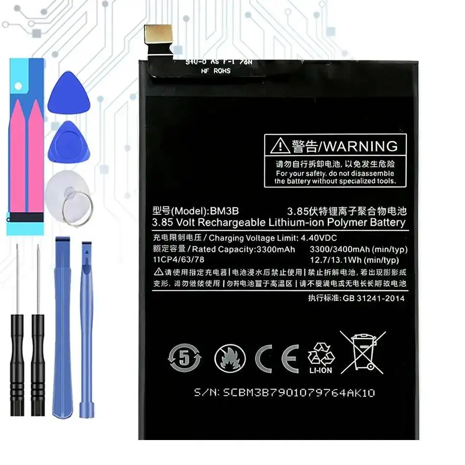 Аккумулятор BM3B для Xiaomi Mix 2 2S Mix2 3400 мАч, сменный аккумулятор полной емкости, бесплатные инструменты
Аккумулятор BM3B для Xiaomi Mix 2 2S Mix2 3400 мАч, сменный аккумулятор полной емкости, бесплатные инструменты