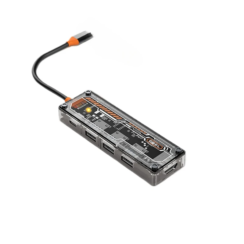 **Transparent docking station TypeC laptop expander Suitable for docking station multi-function splitter
**Transparent docking station TypeC laptop expander Suitable for docking station multi-function splitter