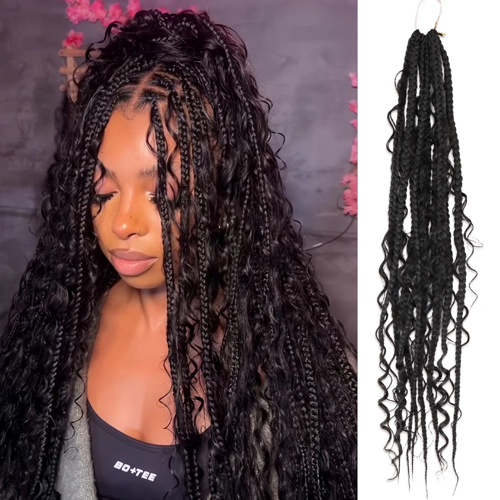 24 Inch Long Box Braid Crochet Hair Extensions for Black Women Goddess Braiding Synthetic Hair with Curly Ends
24 Inch Long Box Braid Crochet Hair Extensions for Black Women Goddess Braiding Synthetic Hair with Curly Ends