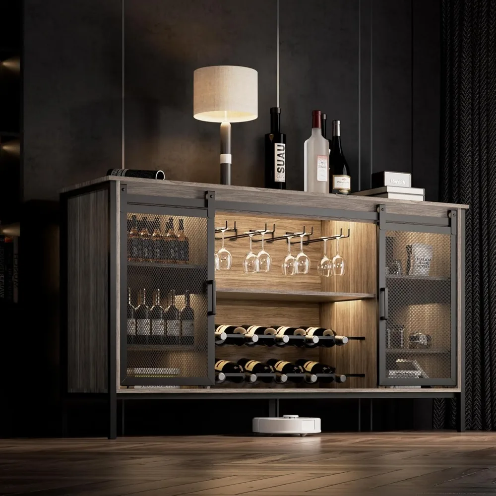 LED Industrial Wine Bar Cabinet for Liquor and Glasses/Sliding Barn Door Coffee Bar Cabinet with Light/Farmhouse Sideboard Buff
LED Industrial Wine Bar Cabinet for Liquor and Glasses/Sliding Barn Door Coffee Bar Cabinet with Light/Farmhouse Sideboard Buff