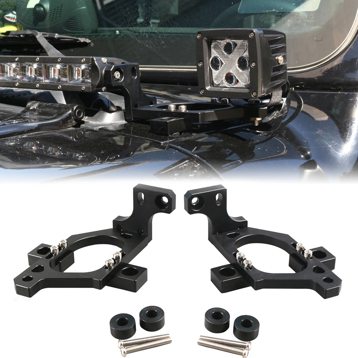 Car Hood Mounting JL Hood Mount Pillar Cowl Mount 42 inch Bar Light Mounting Brackets Compatible with Wrangler JL JLU 2018-2025
Car Hood Mounting JL Hood Mount Pillar Cowl Mount 42 inch Bar Light Mounting Brackets Compatible with Wrangler JL JLU 2018-2025
