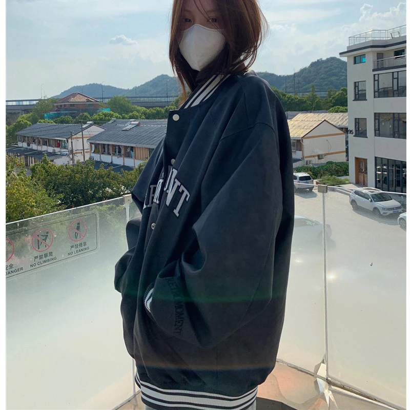 Women's Black Patchwork Baseball Jacket Outerwear Vintage PU Leather Letter Long Sleeves Baggy Casual Tops Autumn Ladies Coat
Women's Black Patchwork Baseball Jacket Outerwear Vintage PU Leather Letter Long Sleeves Baggy Casual Tops Autumn Ladies Coat