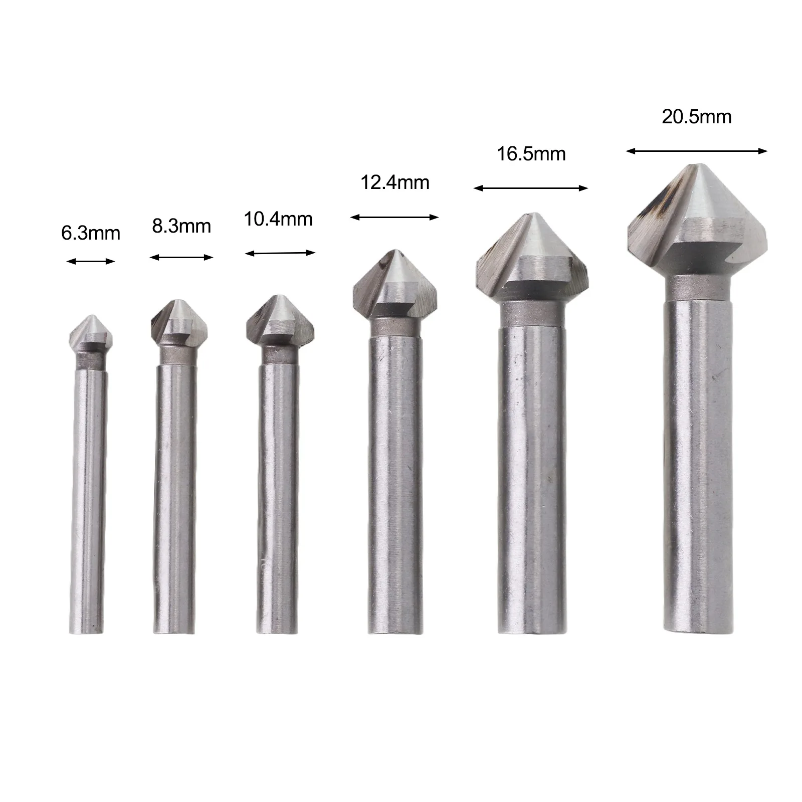 3-Flute Countersink Drill Bit 90-Degree Chamfering Tools Chamfer Cutter 6.3mm-20.5mm Chamfering-Cutter Wood Metal Hole Drilling
3-Flute Countersink Drill Bit 90-Degree Chamfering Tools Chamfer Cutter 6.3mm-20.5mm Chamfering-Cutter Wood Metal Hole Drilling