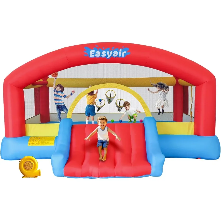 Надувной дом для прыжков размером 14,3 x 12,5 футов, джемпер с надувным замком и вентилятором мощностью 520 Вт, баскетбольное кольцо, метательный мяч, игровой мяч
Надувной дом для прыжков размером 14,3 x 12,5 футов, джемпер с надувным замком и вентилятором мощностью 520 Вт, баскетбольное кольцо, метательный мяч, игровой мяч