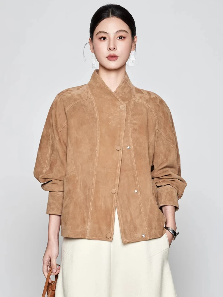 Casual Short Genuine Leather Jackets for Women Spring Autumn High-end Simple Stand Collar Loose Vintage Real Goatskin Suede Coat
Casual Short Genuine Leather Jackets for Women Spring Autumn High-end Simple Stand Collar Loose Vintage Real Goatskin Suede Coat