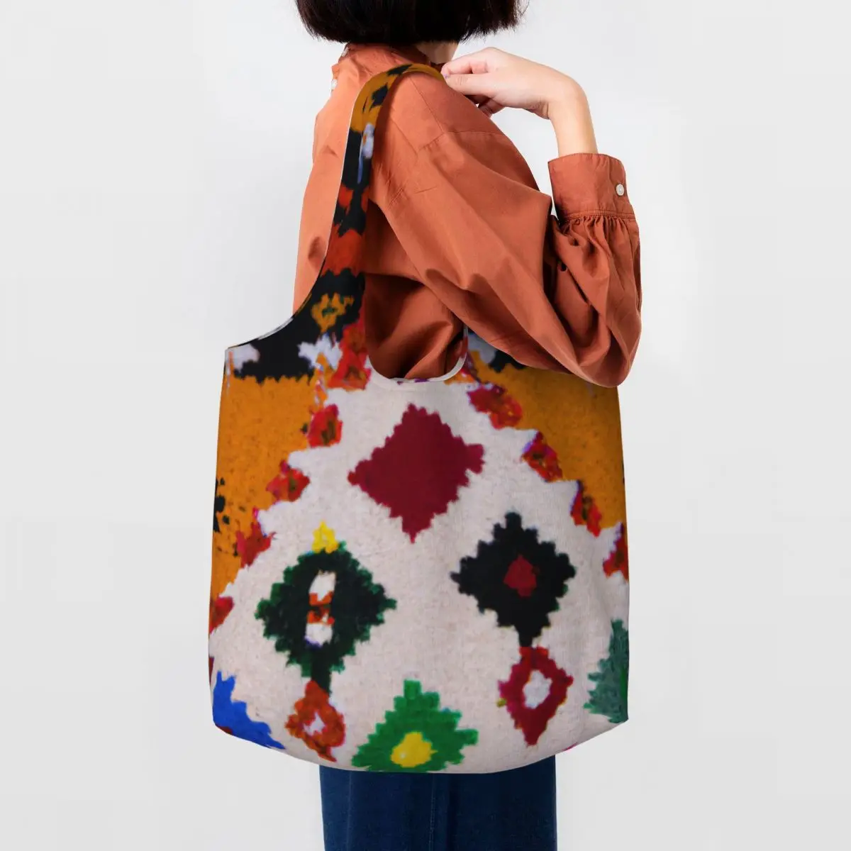 Пользовательские Amazigh текстура Touareg узор арабские холщовые сумки для покупок женские портативные большие вместительные продуктовые сумки-тоут
Пользовательские Amazigh текстура Touareg узор арабские холщовые сумки для покупок женские портативные большие вместительные продуктовые сумки-тоут