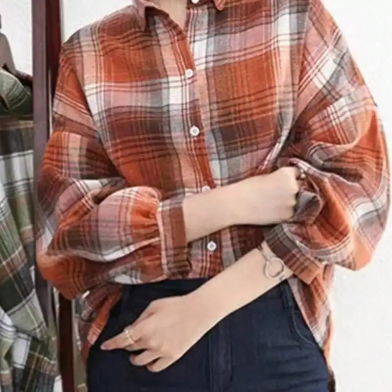 New high-end design, niche shirt for women's autumn wear, retro Hong Kong style, versatile, loose checkered shirt, loose
New high-end design, niche shirt for women's autumn wear, retro Hong Kong style, versatile, loose checkered shirt, loose
