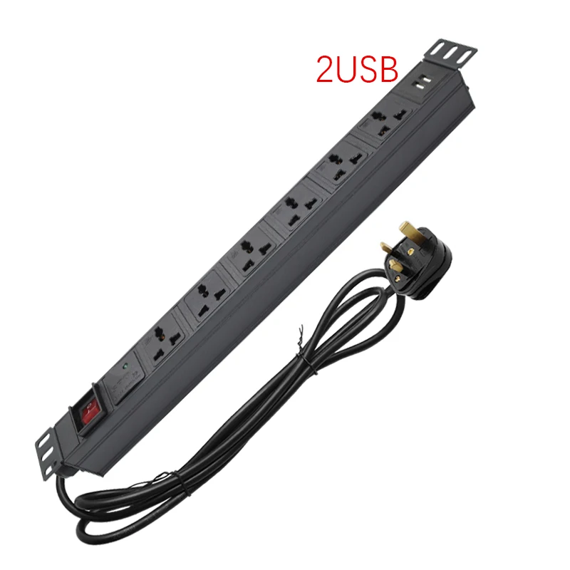 Network cabinet power strip 2-7 Ways Universal Outlets Large spacing 2USB Charge Ports 2meter Cord Extension Socket
Network cabinet power strip 2-7 Ways Universal Outlets Large spacing 2USB Charge Ports 2meter Cord Extension Socket