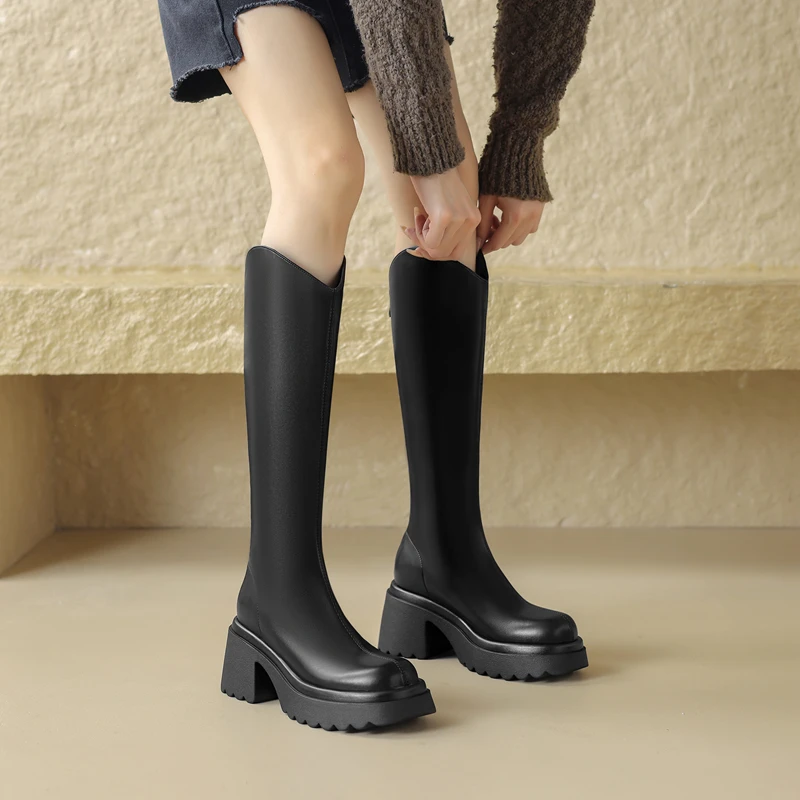 Platform Thick High Heels Women's Knee High Boots Fashion Back Zippers Shoes Autumn Winter Punk Style Ladies Knight Long Booties
Platform Thick High Heels Women's Knee High Boots Fashion Back Zippers Shoes Autumn Winter Punk Style Ladies Knight Long Booties