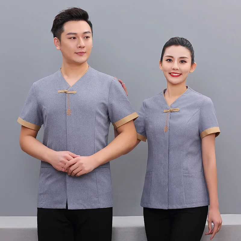 Hotel Property Cleaner Work Clothes for Women New Summer Hospital Restaurant Guest Room Tea House Cleaning Aunt Short Sleeve Men
Hotel Property Cleaner Work Clothes for Women New Summer Hospital Restaurant Guest Room Tea House Cleaning Aunt Short Sleeve Men