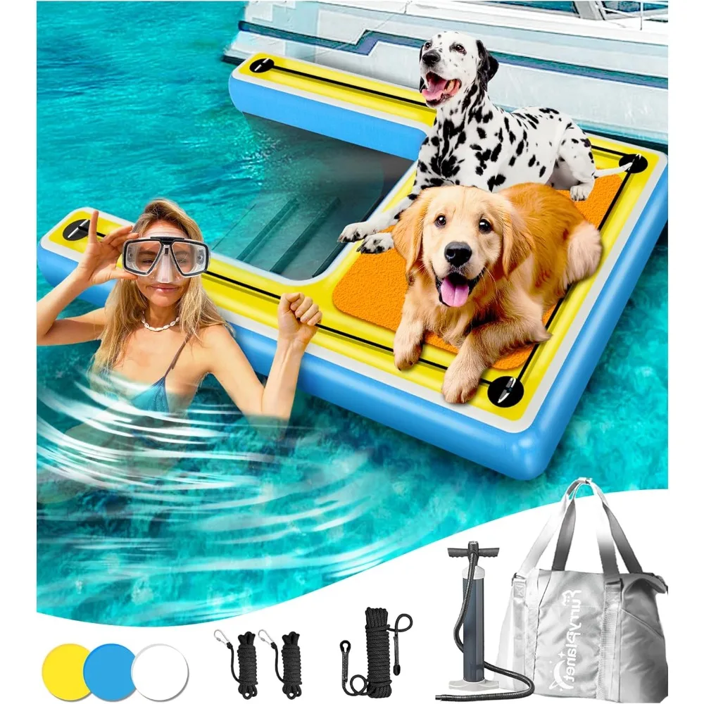 Inflatable Dog Pool Water Ramp – 60"x40" Extra Large Boat Ramp for Dogs Up to 240 lbs, Non-Slip Puncture-Resistant Floating Dock
Inflatable Dog Pool Water Ramp – 60"x40" Extra Large Boat Ramp for Dogs Up to 240 lbs, Non-Slip Puncture-Resistant Floating Dock