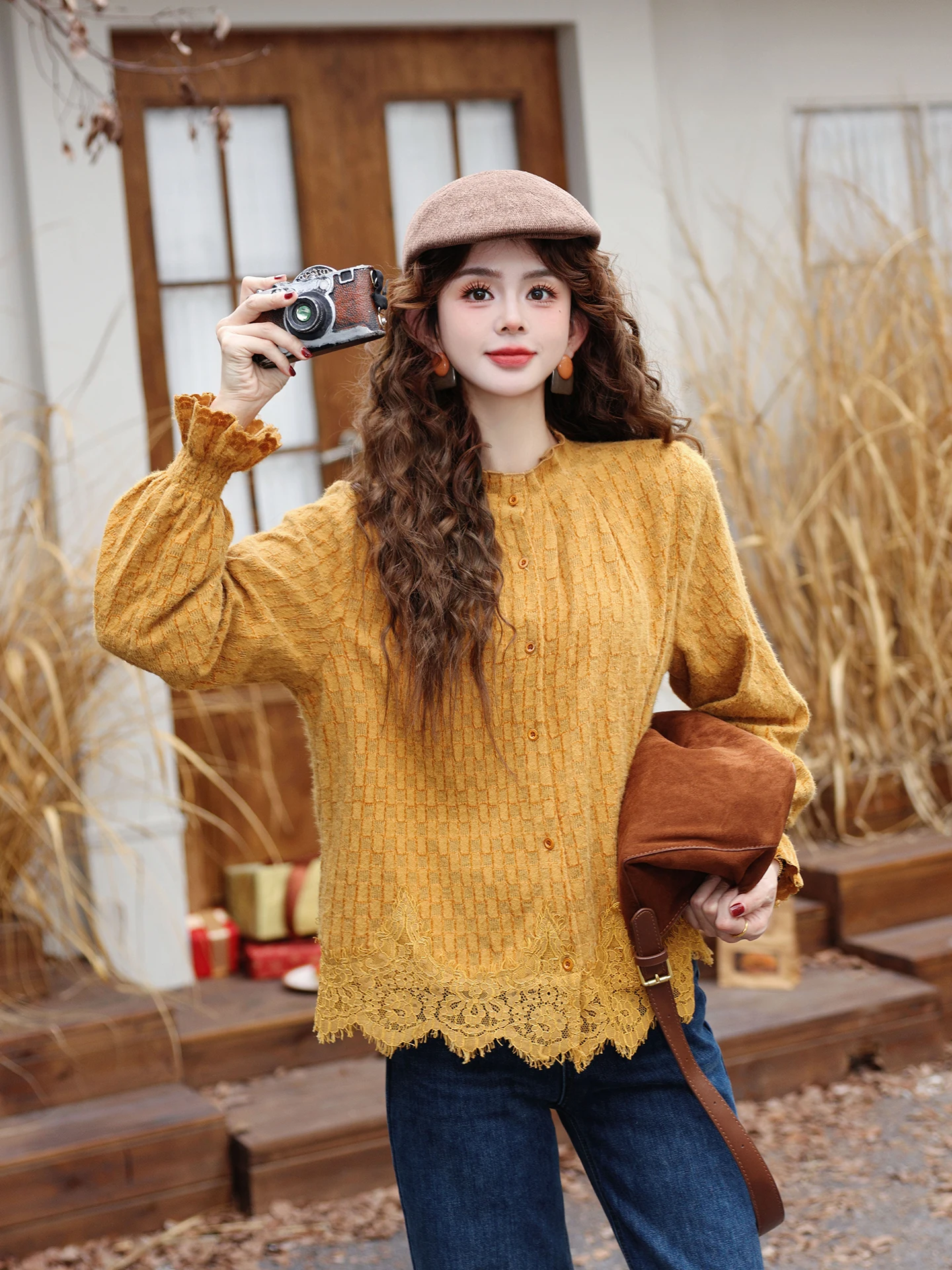 Chen Jiajie Slanting Sun Melting Gold Long Sve Stand Collar Ladies irt Autumn Winter New Sle Unique Beautiful Top
Chen Jiajie Slanting Sun Melting Gold Long Sve Stand Collar Ladies irt Autumn Winter New Sle Unique Beautiful Top