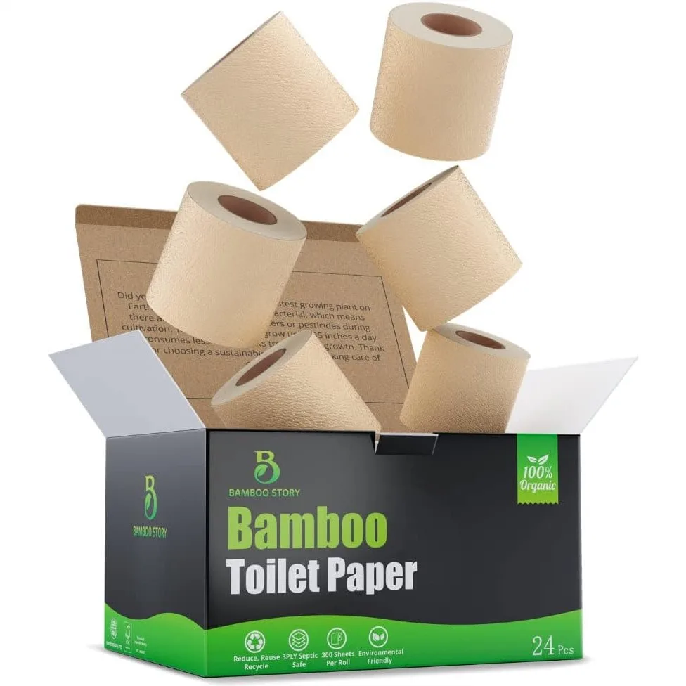 Unbleached Bamboo Toilet Paper 24 Rolls 3-Ply 300 Sheets Soft Sustainable Septic Safe Tree-Free
Unbleached Bamboo Toilet Paper 24 Rolls 3-Ply 300 Sheets Soft Sustainable Septic Safe Tree-Free