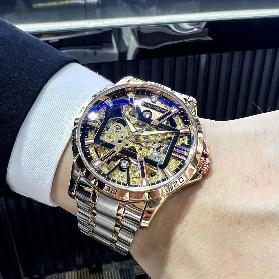 Мужские часы, элитная роскошь, дизайн скелета, светящиеся, водонепроницаемые, нержавеющая сталь, механический механизм, текстурированная застежка-бабочка, стальной ремешок, деловая мода, роскошные, молодежный тренд, полностью автоматические механические ч
Мужские часы, элитная роскошь, дизайн скелета, светящиеся, водонепроницаемые, нержавеющая сталь, механический механизм, текстурированная застежка-бабочка, стальной ремешок, деловая мода, роскошные, молодежный тренд, полностью автоматические механические ч