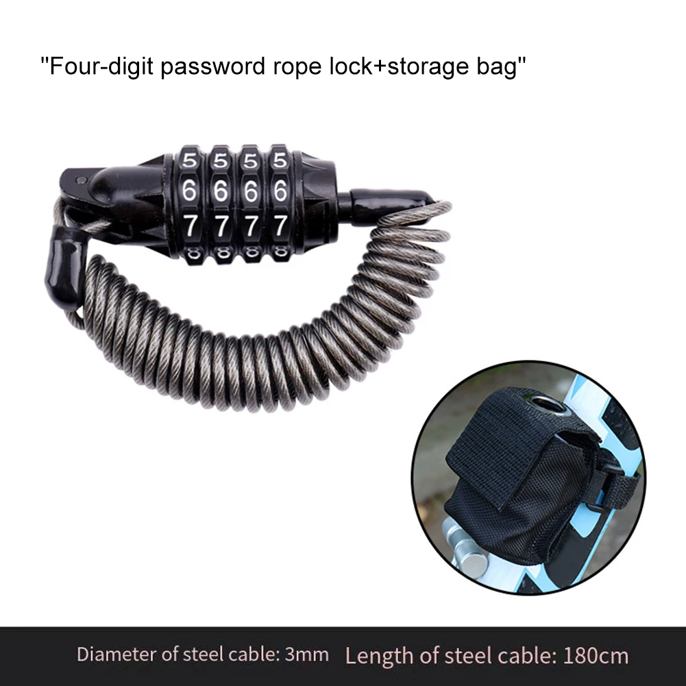 Combination Lock Bicycle Lock Cable Diameter 3mm Compact And Portable Enhanced Security Four-digit Combination 
Combination Lock Bicycle Lock Cable Diameter 3mm Compact And Portable Enhanced Security Four-digit Combination