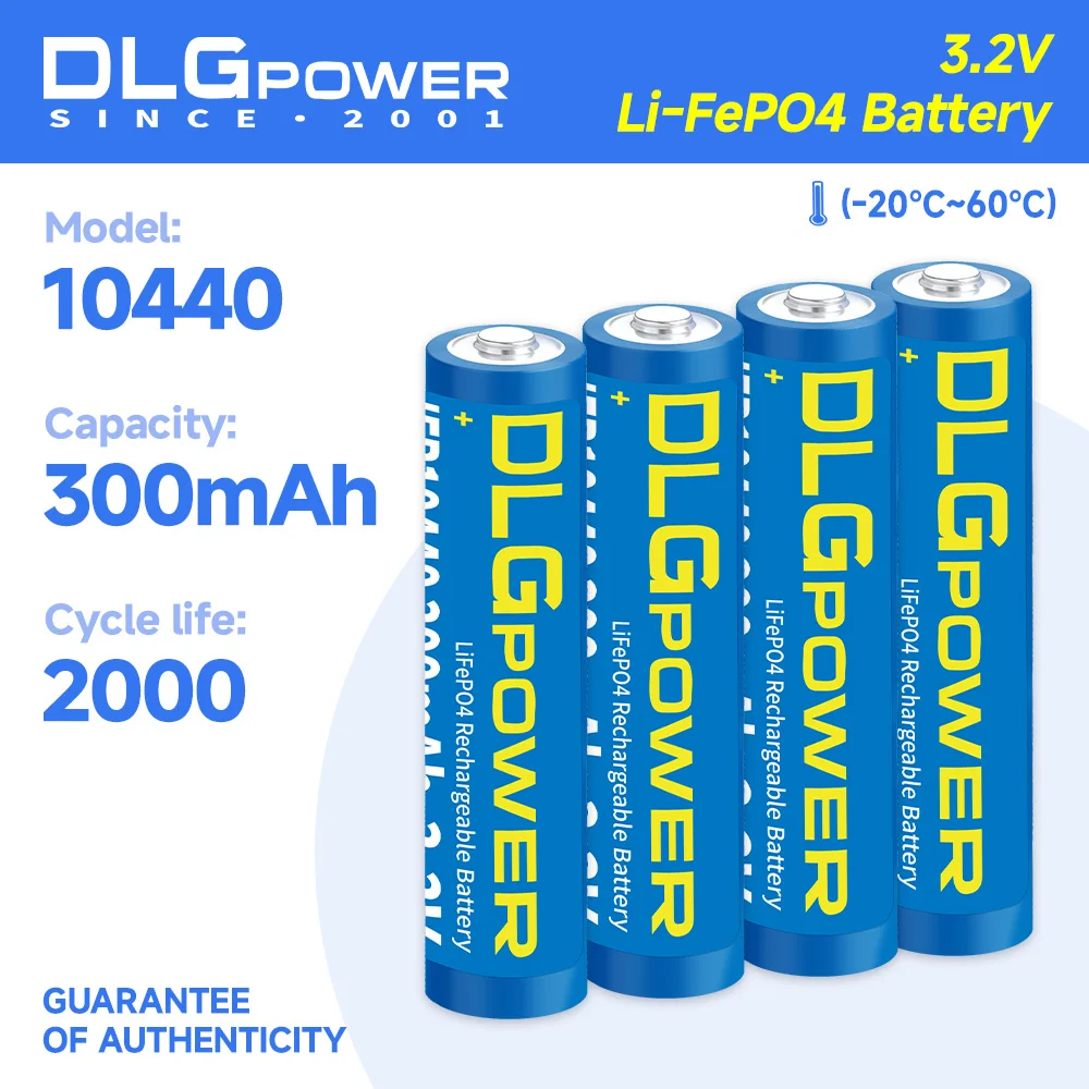 DLGPOWER Rechargeable Batteries 2/4/10PC AAA 10440 LiFePO4 Battery 3.2V 300mAh Flashlight phase For Electric toys Remote Control
DLGPOWER Rechargeable Batteries 2/4/10PC AAA 10440 LiFePO4 Battery 3.2V 300mAh Flashlight phase For Electric toys Remote Control