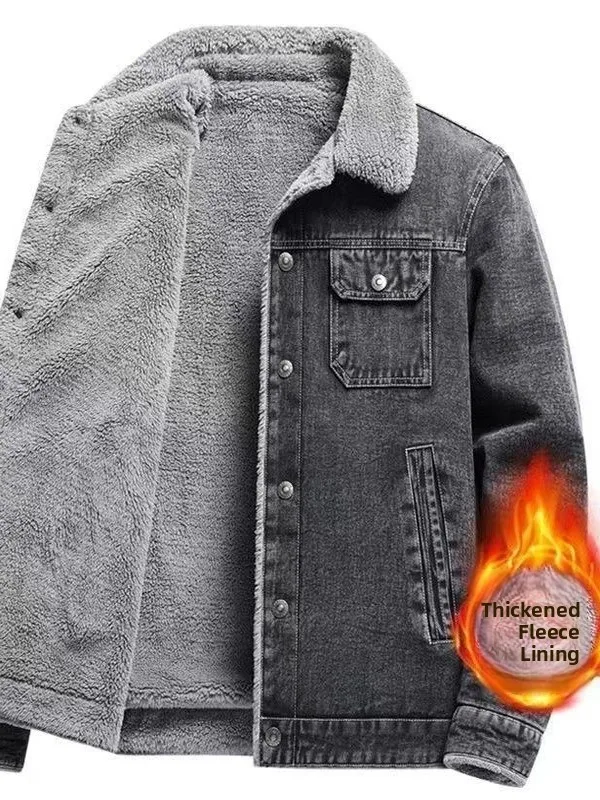 Men's Denim Jaet Fce Lined Thiened Loose Casual Workwear Winter Outerwear Resistant to Wear Warm Youth Faion
Men's Denim Jaet Fce Lined Thiened Loose Casual Workwear Winter Outerwear Resistant to Wear Warm Youth Faion