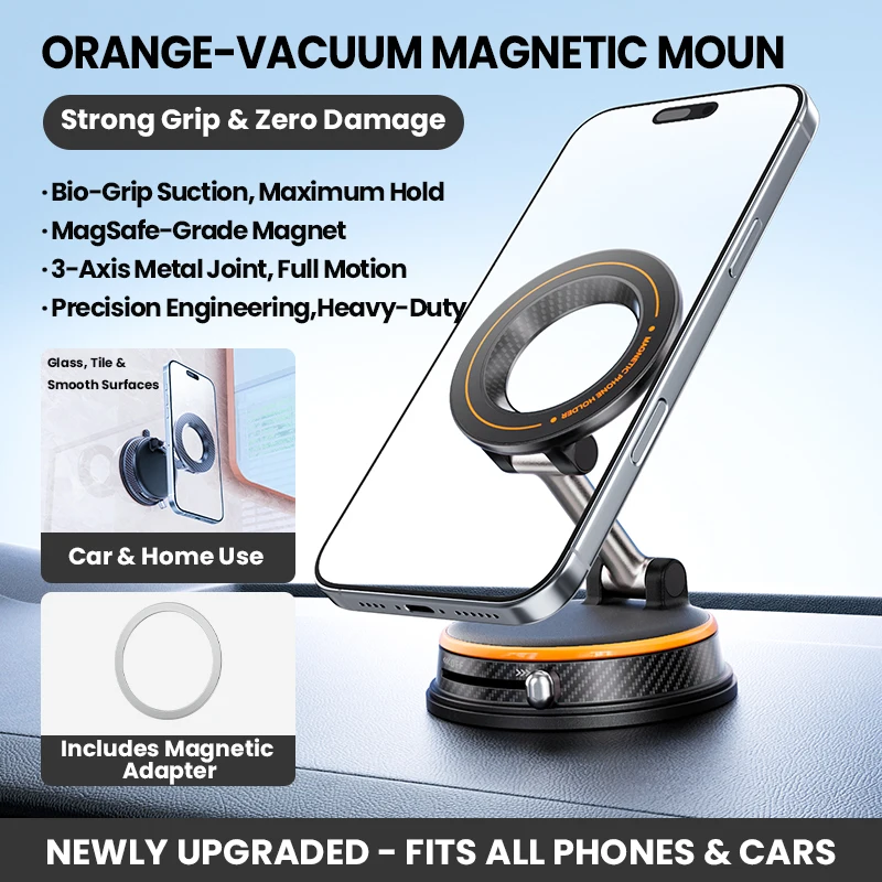 Автомобильный держатель для телефона на вакуумной присоске с сверхсильным магнитом, вращение на 180 для iPhone 17, 16, 15, 14, крепление для телефона для вождения в тренажерном зале
Автомобильный держатель для телефона на вакуумной присоске с сверхсильным магнитом, вращение на 180 для iPhone 17, 16, 15, 14, крепление для телефона для вождения в тренажерном зале