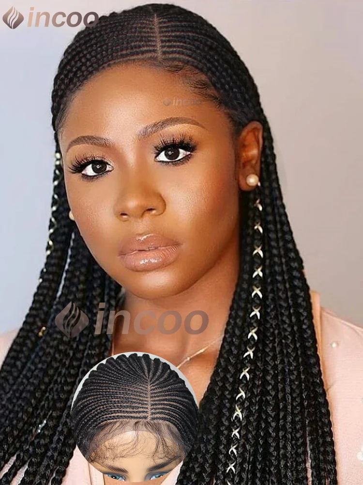 36 Inch Middle Part Box Braided Wigs For Black Women Knotless Lace Front Wig Braid African Braided Wig Synthetic Wigs
36 Inch Middle Part Box Braided Wigs For Black Women Knotless Lace Front Wig Braid African Braided Wig Synthetic Wigs
