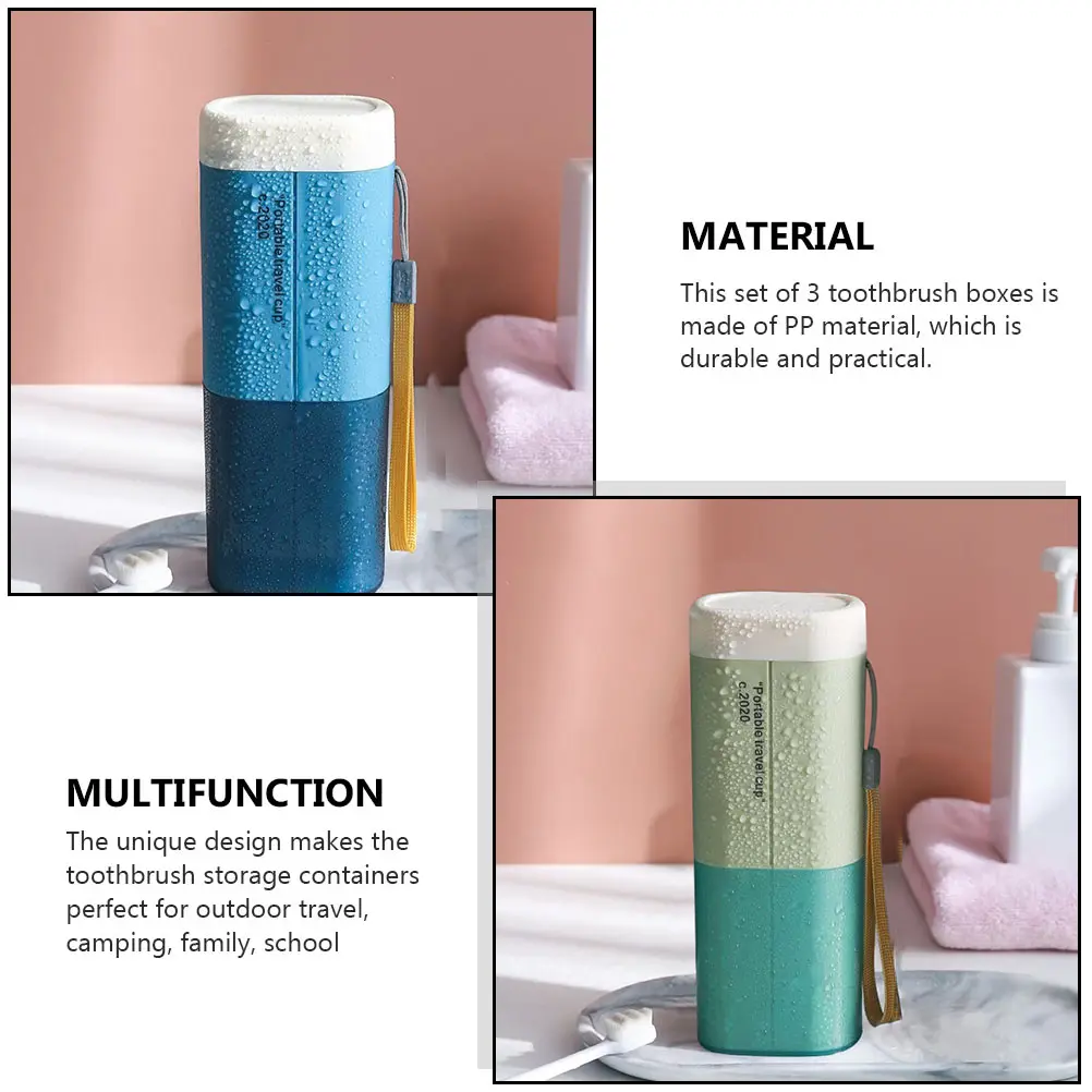 3pcs Toothbrush Storage Boxes Pp Material Portable Travel Case For Toothpaste Holder Wash Storage Box Travel Gargle Cup
3pcs Toothbrush Storage Boxes Pp Material Portable Travel Case For Toothpaste Holder Wash Storage Box Travel Gargle Cup