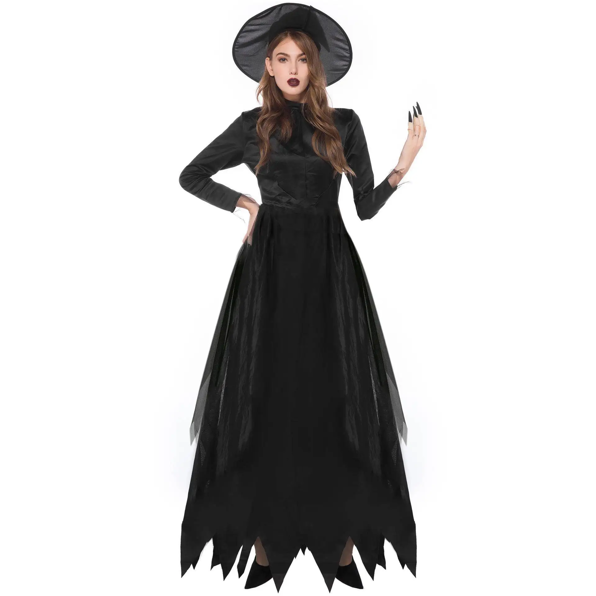 Halloween Cosplay Adult Black Witch Devil Terror Makeup Party Ghost Bride Costume Women's Traditional Ethnic Stage Clothing
Halloween Cosplay Adult Black Witch Devil Terror Makeup Party Ghost Bride Costume Women's Traditional Ethnic Stage Clothing