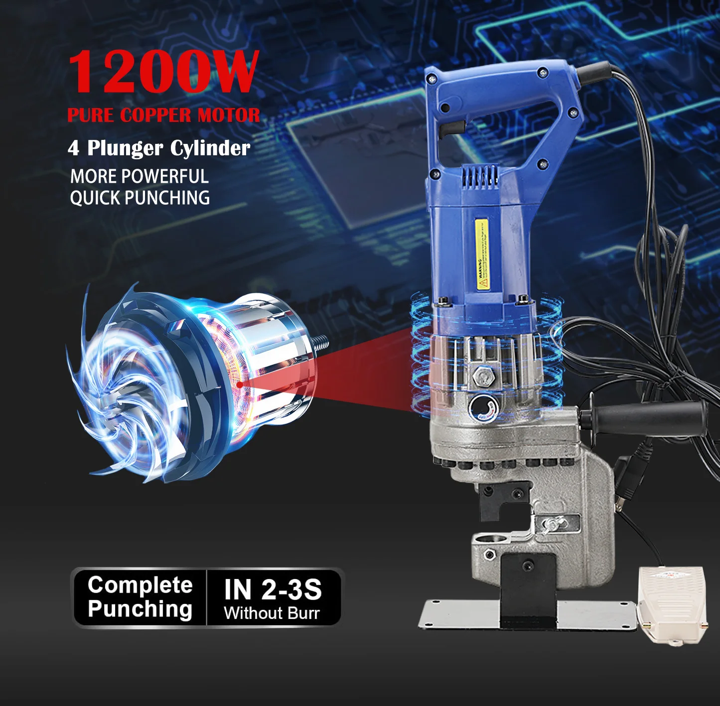 110V 1200W Portable Electric Hydraulic Hole Puncher Knockout Punch Punching 5 Dies Set(Φ1/4", 3/8", 1/2", 11/16", 4/5")
110V 1200W Portable Electric Hydraulic Hole Puncher Knockout Punch Punching 5 Dies Set(Φ1/4", 3/8", 1/2", 11/16", 4/5")
