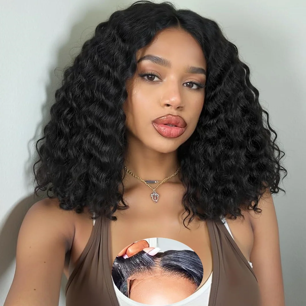 Glueless Wear and Go Deep Wave Human Hair Wigs for Women Pre Cut 4X4 Lace Closure Bob Wigs Malaysia Hair Put On and Go Deep Curly Bob Wigs
Glueless Wear and Go Deep Wave Human Hair Wigs for Women Pre Cut 4X4 Lace Closure Bob Wigs Malaysia Hair Put On and Go Deep Curly Bob Wigs