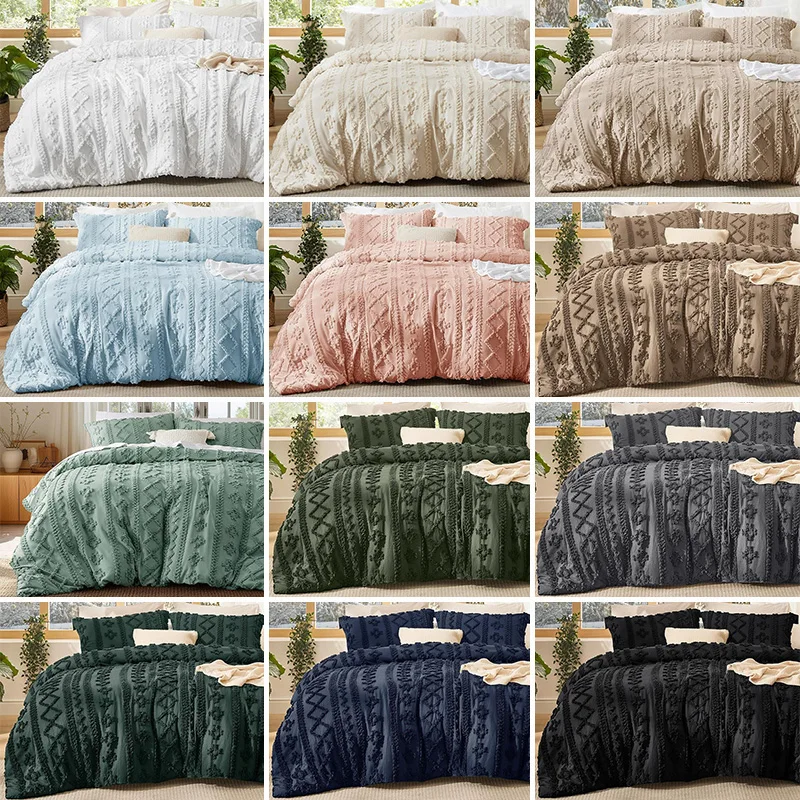 Solid Color Bohemian Tufted Comforter Set Textured Shabby Chic Bedding Set Soft Brushed Bed Duvet Cover for Bedroom Home Decor
Solid Color Bohemian Tufted Comforter Set Textured Shabby Chic Bedding Set Soft Brushed Bed Duvet Cover for Bedroom Home Decor