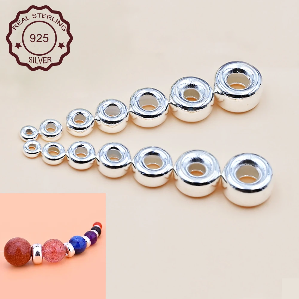10pcs 925 Sterling Silver Flat Round Spacer Beads Bracelet Necklace Rondelle DIY Jewelry Findings Component Accessories 3-9mm
10pcs 925 Sterling Silver Flat Round Spacer Beads Bracelet Necklace Rondelle DIY Jewelry Findings Component Accessories 3-9mm