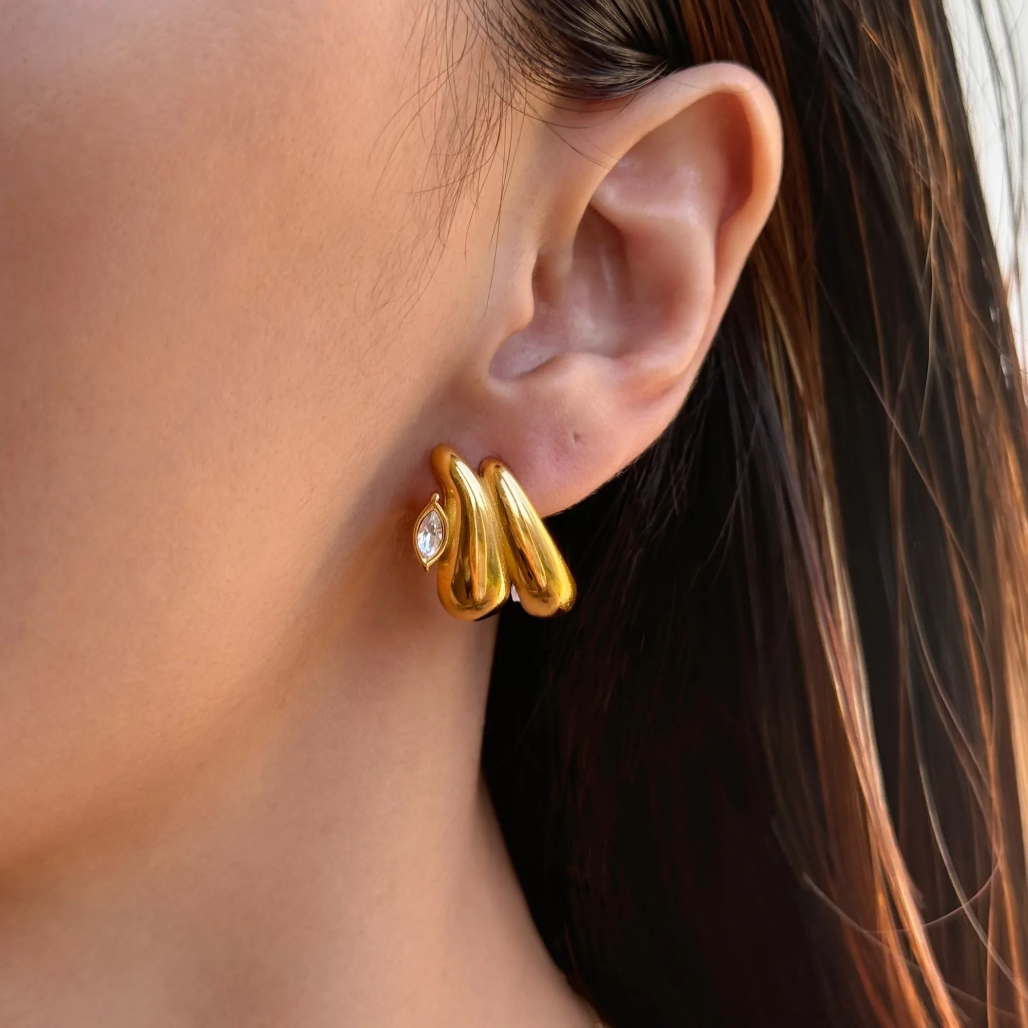 DASEIN New Ins Trendy Punk Irregular Eye Zircon Earrings 18k Pvd Gold Plated Stainless Steel Vintage Luxury Jewelry For Women
DASEIN New Ins Trendy Punk Irregular Eye Zircon Earrings 18k Pvd Gold Plated Stainless Steel Vintage Luxury Jewelry For Women