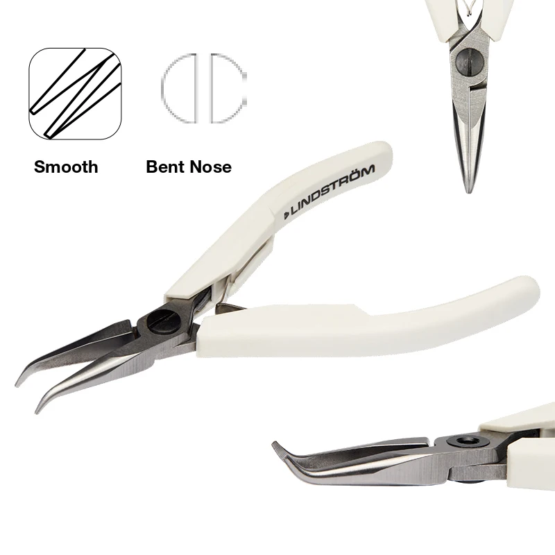 Lindstrom #7892 60° Bent Tip Snipe Nose Pliers Jewelry Making 29mm Smooth Jaws Angled for Hard-to-Reach Settings
Lindstrom #7892 60° Bent Tip Snipe Nose Pliers Jewelry Making 29mm Smooth Jaws Angled for Hard-to-Reach Settings