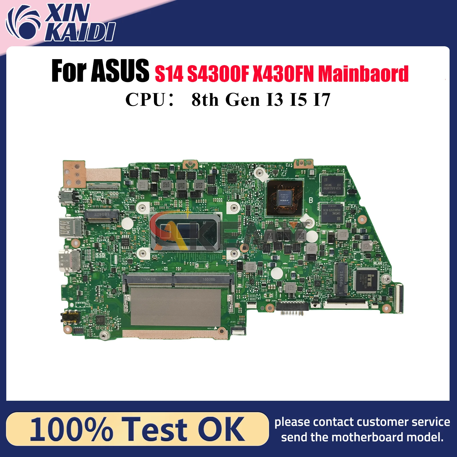 X430FN Материнская плата для ноутбука ASUS VivoBook R430F K430F S4300F X430F S14 S430F X430FN V430F Материнская плата с процессором I3 I5 I7 тест ОК
X430FN Материнская плата для ноутбука ASUS VivoBook R430F K430F S4300F X430F S14 S430F X430FN V430F Материнская плата с процессором I3 I5 I7 тест ОК