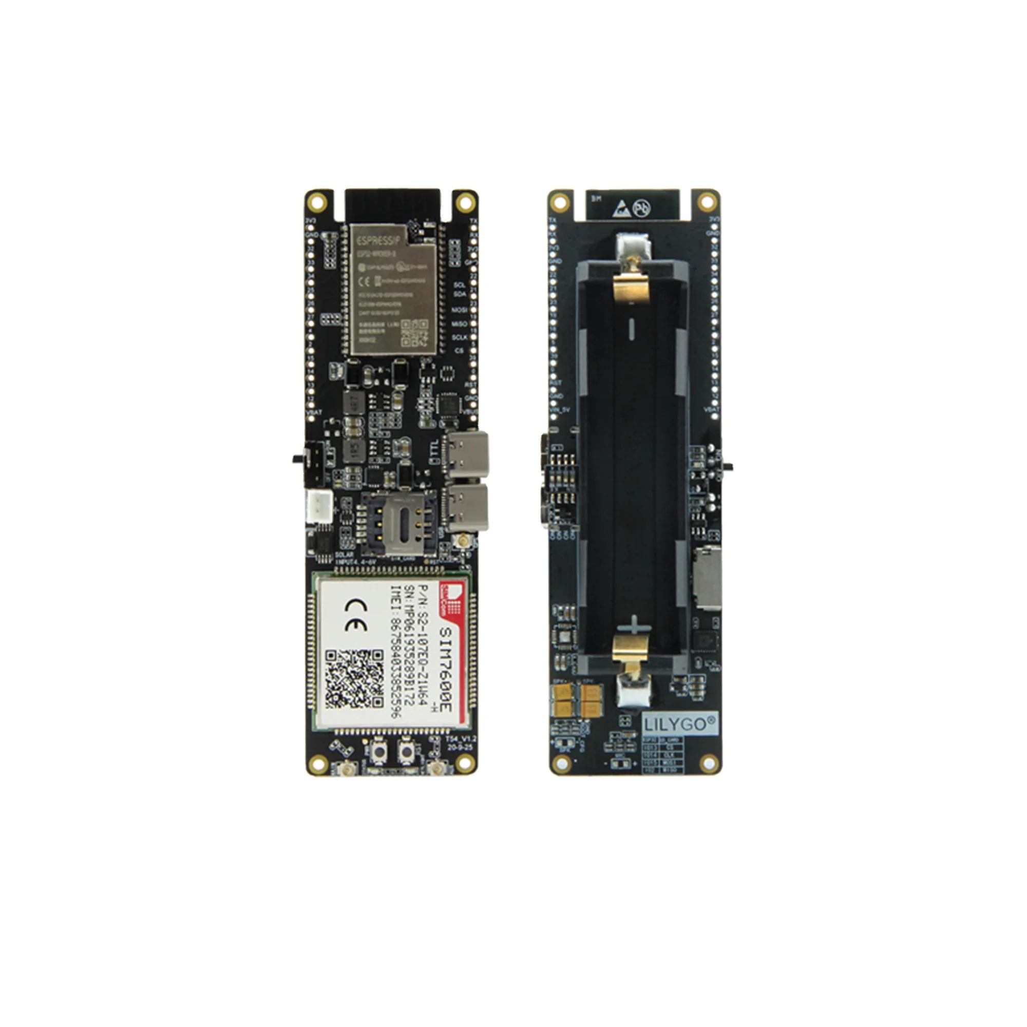 TTGO SIM7600E-H / SIM7600G-H R2 модуль ESP32-WROVER-B Chip WiFi BLE 18560 батарея держатель солнечной зарядки макетная плата
TTGO SIM7600E-H / SIM7600G-H R2 модуль ESP32-WROVER-B Chip WiFi BLE 18560 батарея держатель солнечной зарядки макетная плата