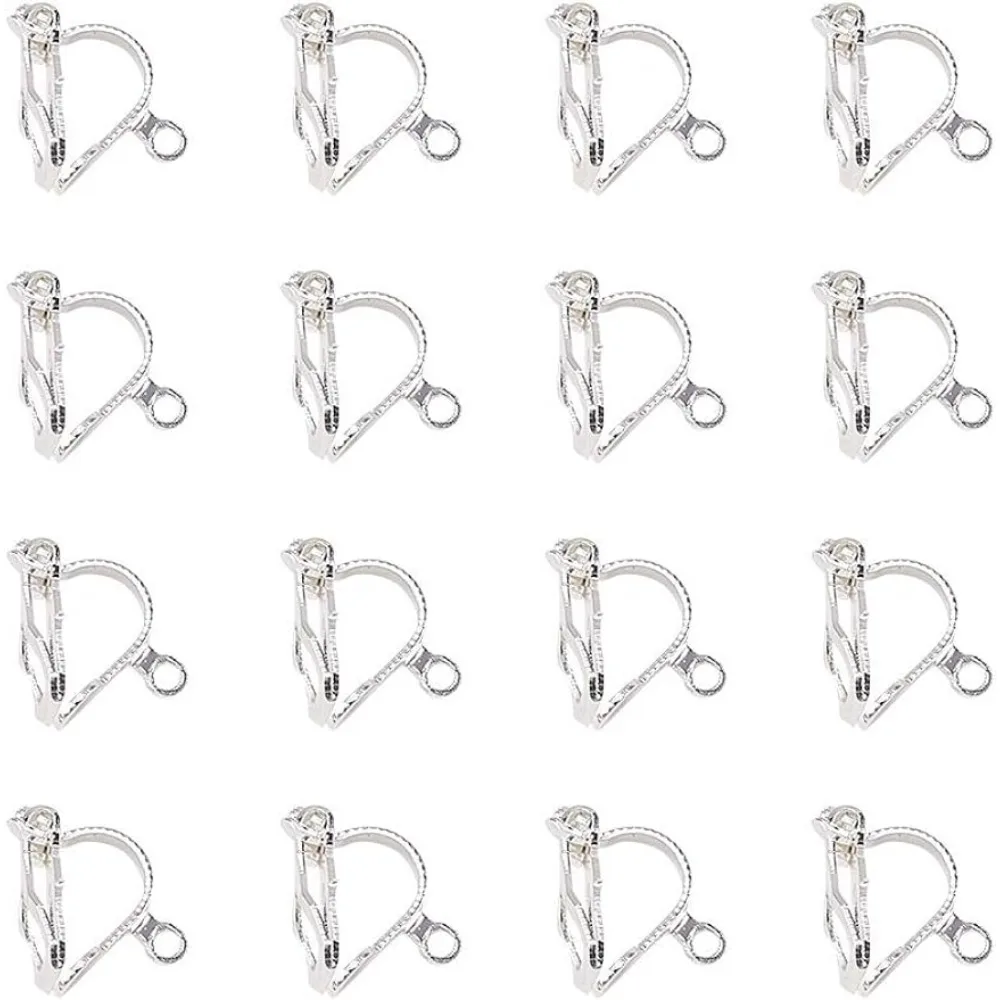 50 Pcs Brass Clip-on Earring Hooks Components Silver for Non-Pierced Ears 13x6x7mm
50 Pcs Brass Clip-on Earring Hooks Components Silver for Non-Pierced Ears 13x6x7mm