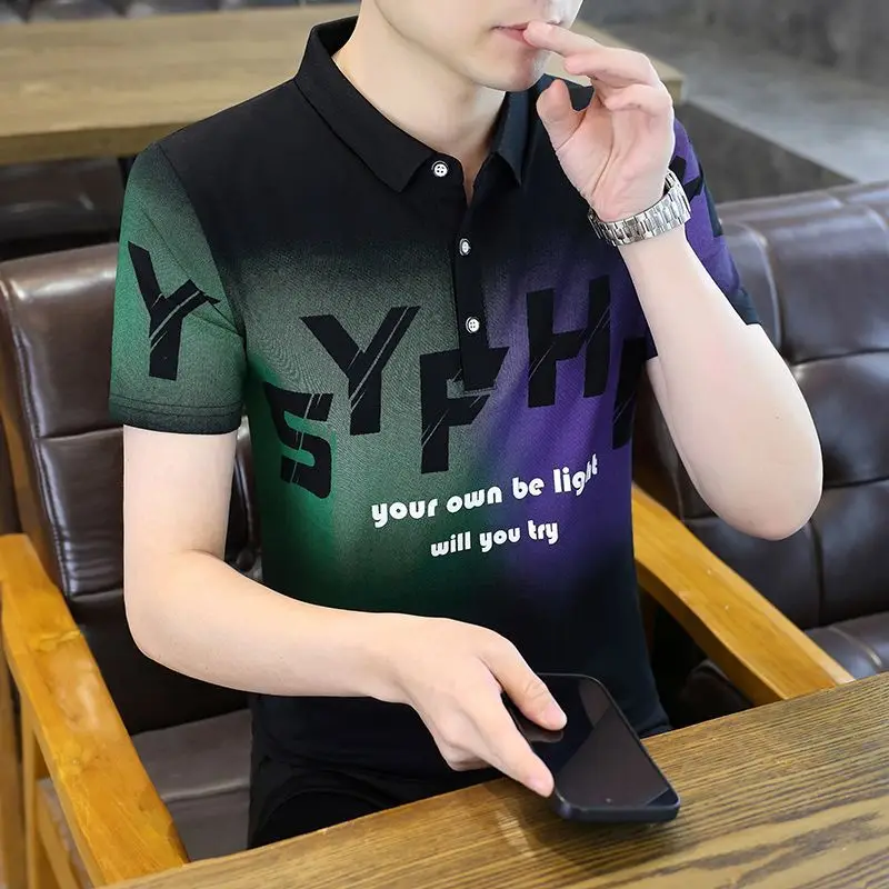 Men's Summer Slim Fit Printed Cotton Polo Shirt Short Sleeve Casual T-Shirt for Young Men Trendy Fashion Comfortable Wear
Men's Summer Slim Fit Printed Cotton Polo Shirt Short Sleeve Casual T-Shirt for Young Men Trendy Fashion Comfortable Wear