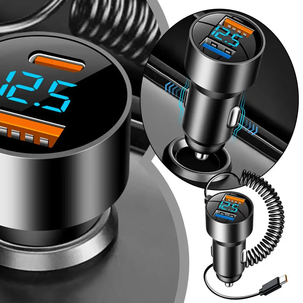 100W PD+QC3.0 Aluminum Alloy Car Charger Super Fast Adapter Power LED Charging TYPE-C Display Car Accessories Charger S5P4
100W PD+QC3.0 Aluminum Alloy Car Charger Super Fast Adapter Power LED Charging TYPE-C Display Car Accessories Charger S5P4
