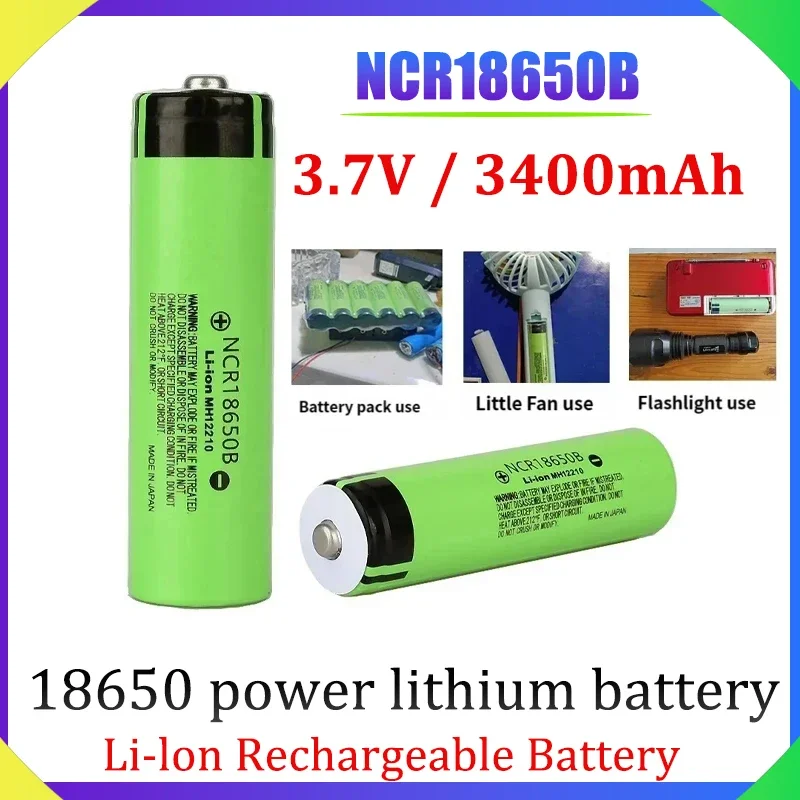 New NCR18650B 3.7V Rechargeable Power Lithium Battery Real Capacity3400mAh Suitable for Electric Bicycle Battery Pack Flashlight
New NCR18650B 3.7V Rechargeable Power Lithium Battery Real Capacity3400mAh Suitable for Electric Bicycle Battery Pack Flashlight