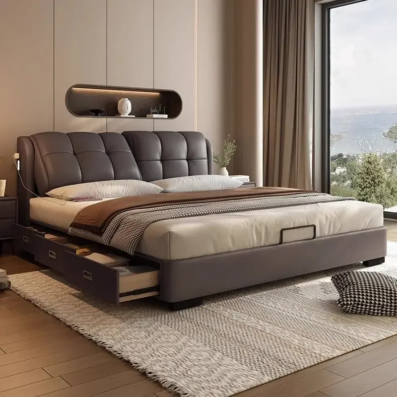 Adults Storage Leather Double Bed Modern Luxury Soft Multifunctional Loft Double Bed Space Saving Camas De Dormitorio Furniture
Adults Storage Leather Double Bed Modern Luxury Soft Multifunctional Loft Double Bed Space Saving Camas De Dormitorio Furniture