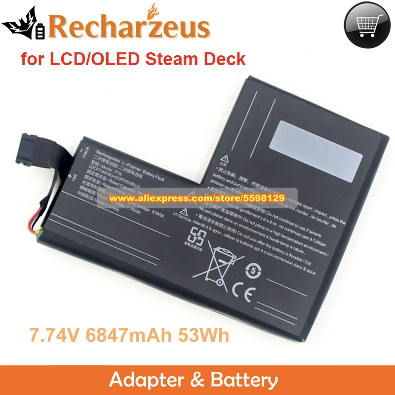 Новая высокопроизводительная сменная батарея 7.7V 40Wh 50Wh 53Wh F7A F7G для портативных игровых ПК Steam Deck LCD/OLED
Новая высокопроизводительная сменная батарея 7.7V 40Wh 50Wh 53Wh F7A F7G для портативных игровых ПК Steam Deck LCD/OLED